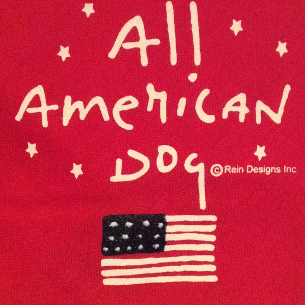 🐶Red Dog Bandanna “All American Dog” w/flag, NWT